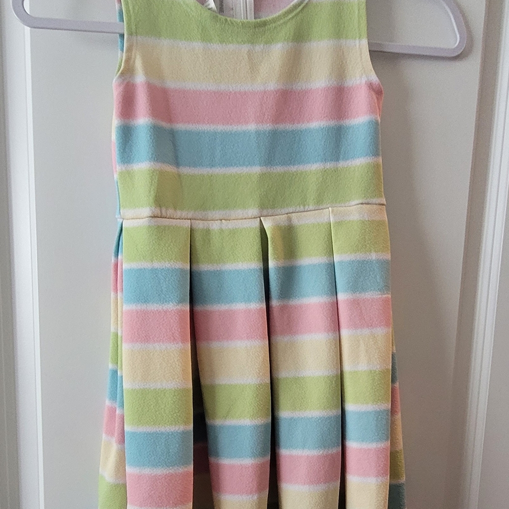 Bonnie Jean Green and Blue Sleeveless Pleated Sundress